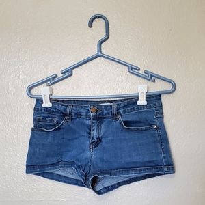 Forever21 Denim Jean Booty Short Shorts Mid Rise